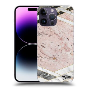 Picasee Apple iPhone 14 Pro Max Hülle - Transparentes Silikon - Pink geometry