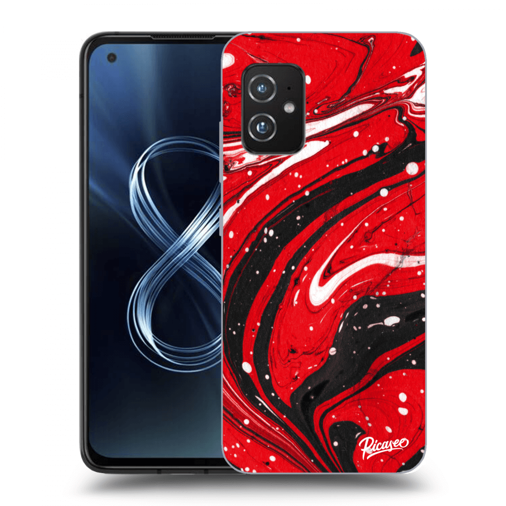 Picasee Asus Zenfone 8 ZS590KS Hülle - Transparentes Silikon - Red black