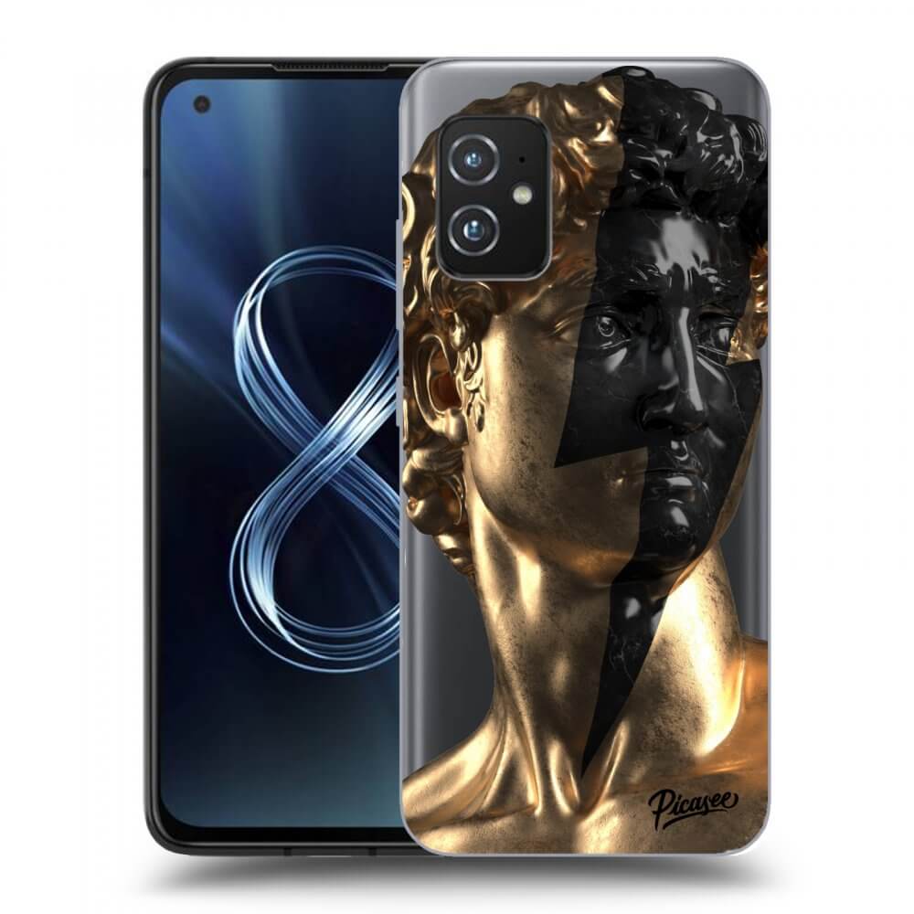 Picasee Asus Zenfone 8 ZS590KS Hülle - Transparentes Silikon - Wildfire - Gold