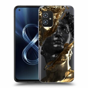 Picasee Asus Zenfone 8 ZS590KS Hülle - Transparentes Silikon - Gold - Black