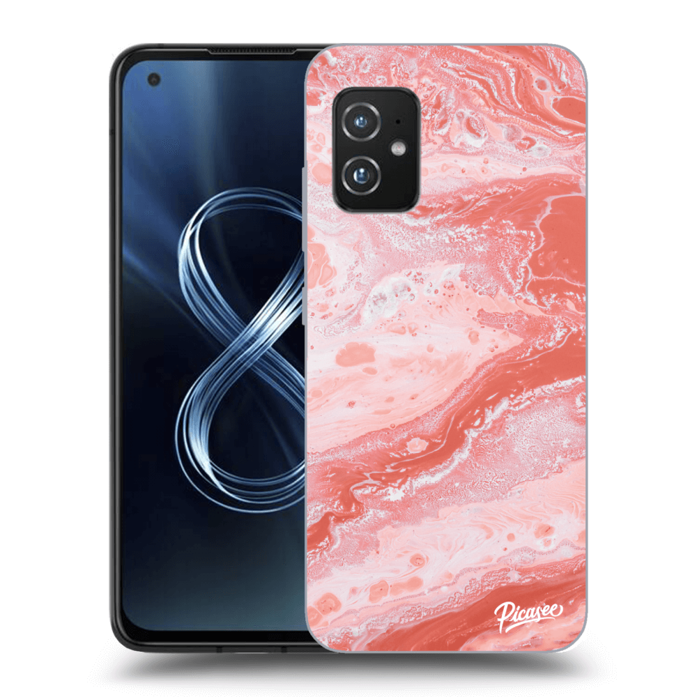 Picasee Asus Zenfone 8 ZS590KS Hülle - Transparentes Silikon - Red liquid