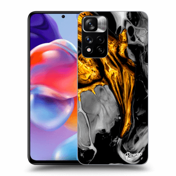 Picasee Xiaomi Redmi Note 11 Pro+ 5G Hülle - Transparentes Silikon - Black Gold