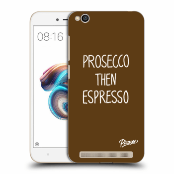 Picasee Xiaomi Redmi 5A Hülle - Schwarzes Silikon - Prosecco then espresso