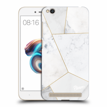 Picasee Xiaomi Redmi 5A Hülle - Schwarzes Silikon - White tile