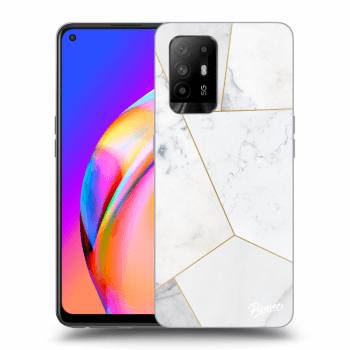 Picasee OPPO A94 5G Hülle - Transparentes Silikon - White tile