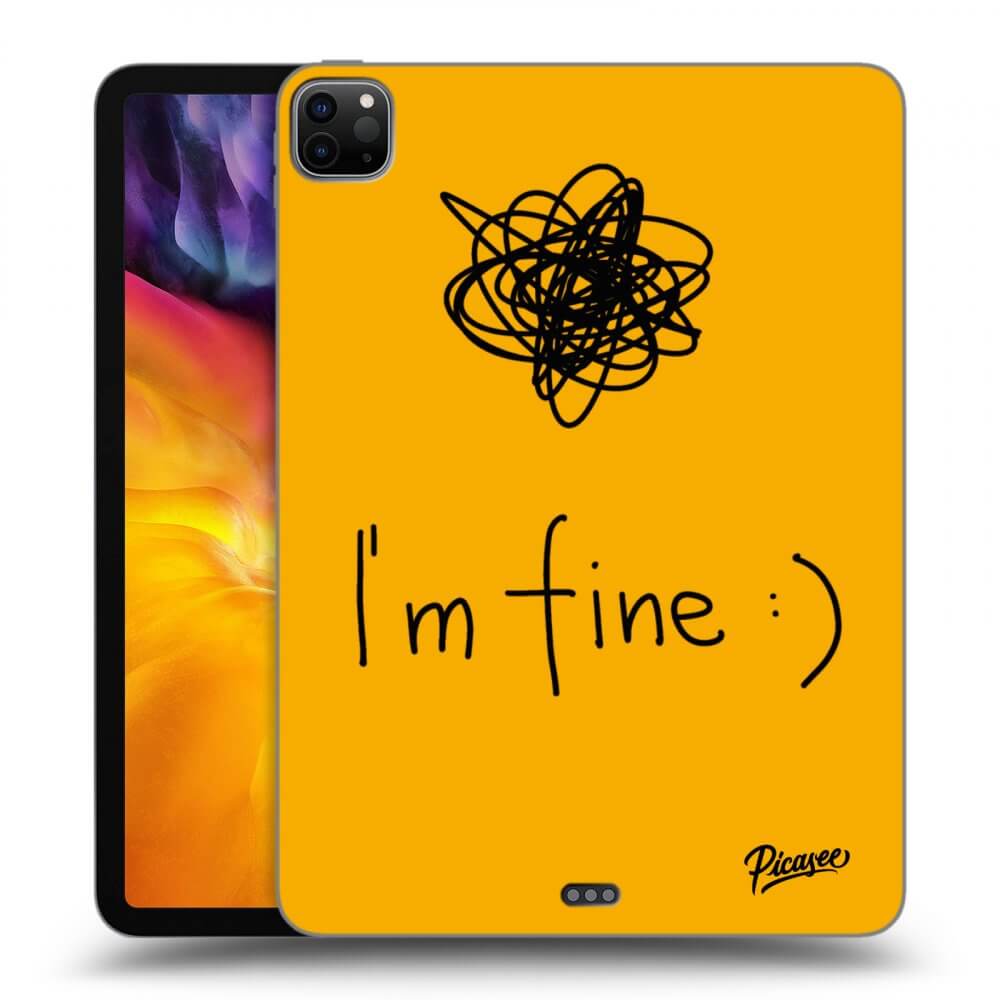 Picasee Schwarze Silikonhülle für Apple iPad Pro 11" 2022 M2 (4.generace) - I am fine