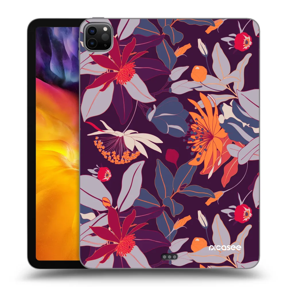 Picasee Schwarze Silikonhülle für Apple iPad Pro 11" 2022 M2 (4.generace) - Purple Leaf