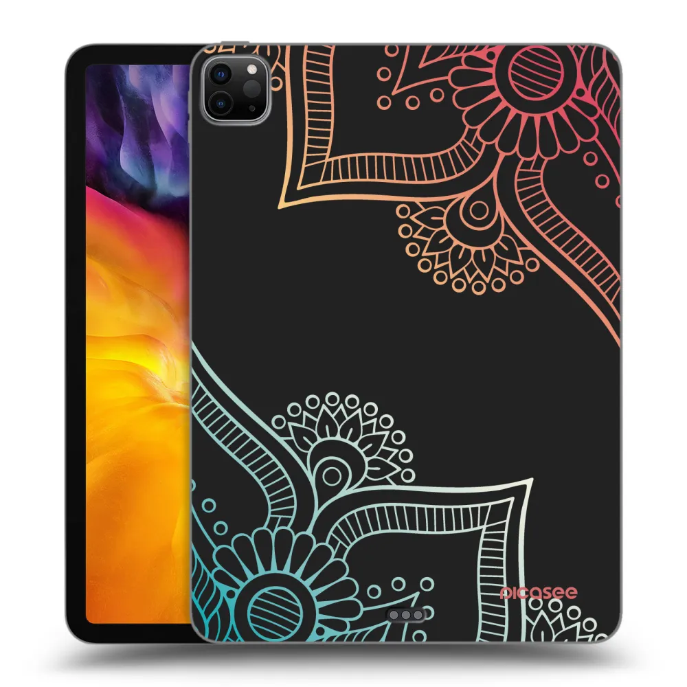 Picasee Schwarze Silikonhülle für Apple iPad Pro 11" 2022 M2 (4.generace) - Blumenmuster