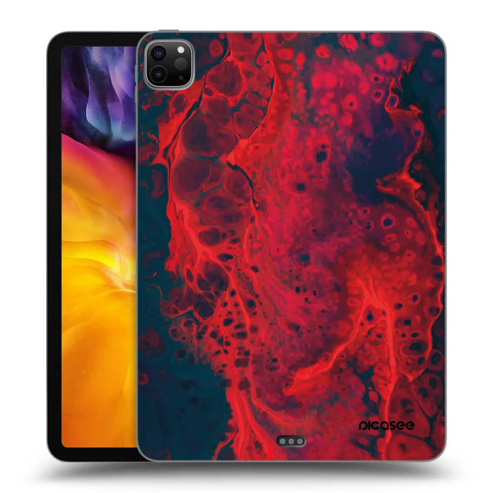 Picasee Schwarze Silikonhülle für Apple iPad Pro 11" 2022 M2 (4.generace) - Organic red