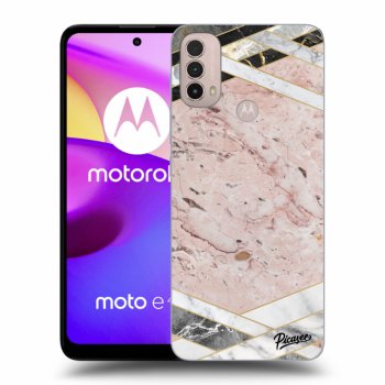 Hülle für Motorola Moto E40 - Pink geometry