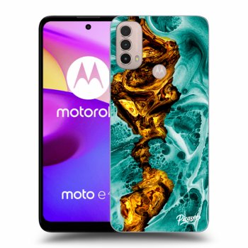 Picasee Motorola Moto E40 Hülle - Schwarzes Silikon - Goldsky