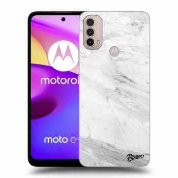 Hülle für Motorola Moto E40 - White marble