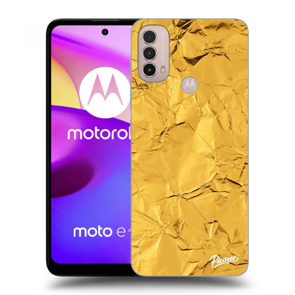 Picasee Motorola Moto E40 Hülle - Schwarzes Silikon - Gold