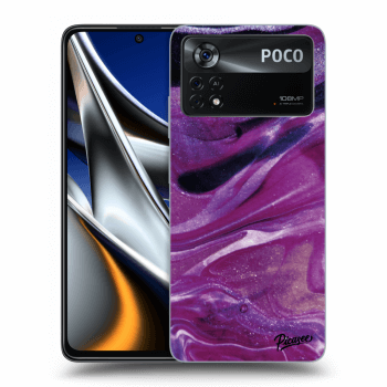 Hülle für Xiaomi Poco M4 Pro - Purple glitter