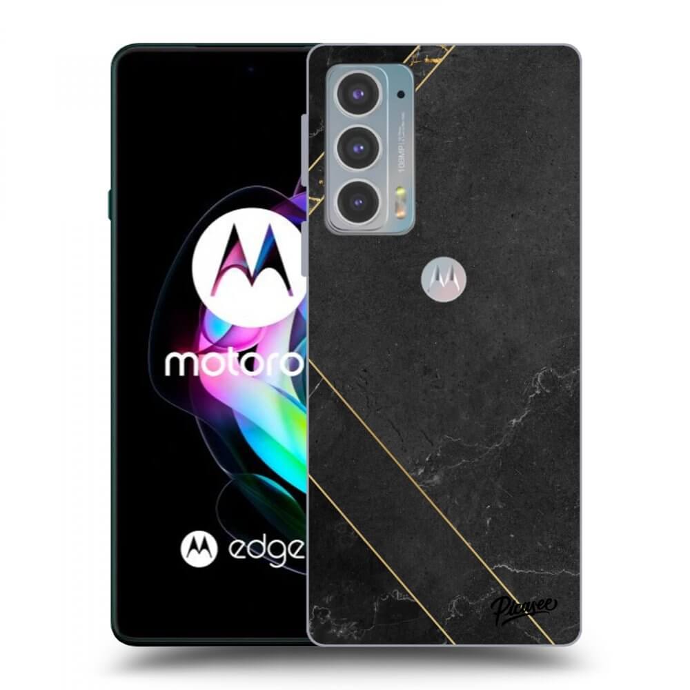Picasee Motorola Edge 20 Hülle - Transparentes Silikon - Black tile