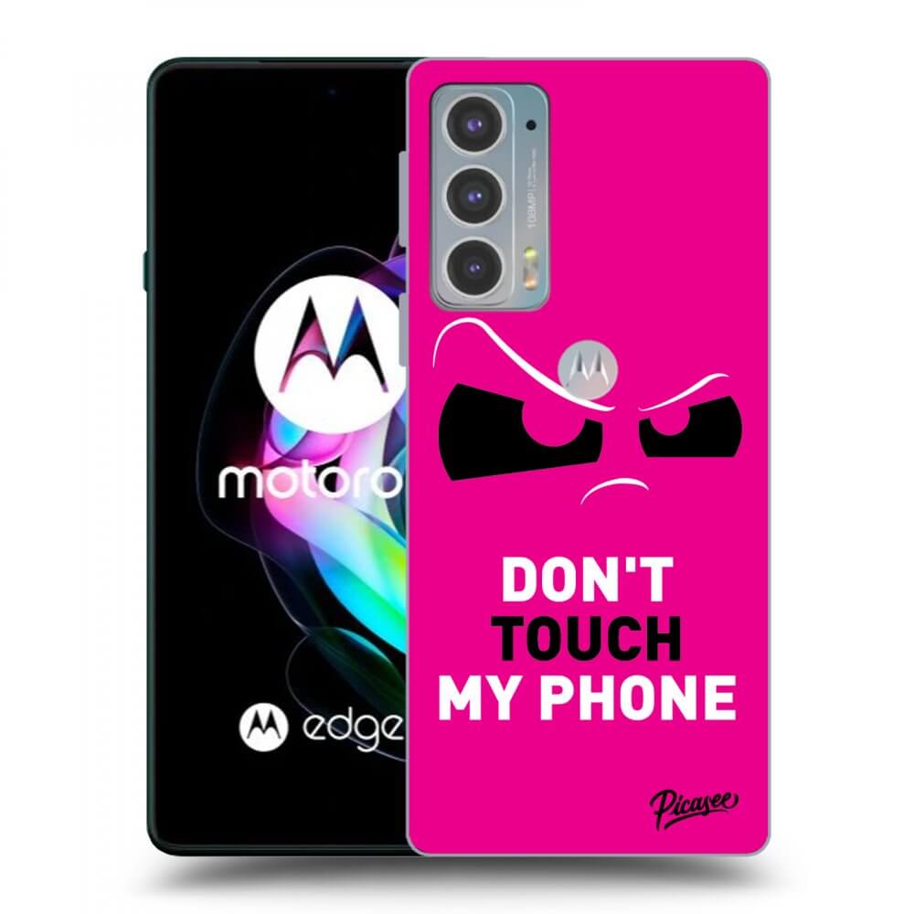 Picasee Motorola Edge 20 Hülle - Schwarzes Silikon - Cloudy Eye - Pink