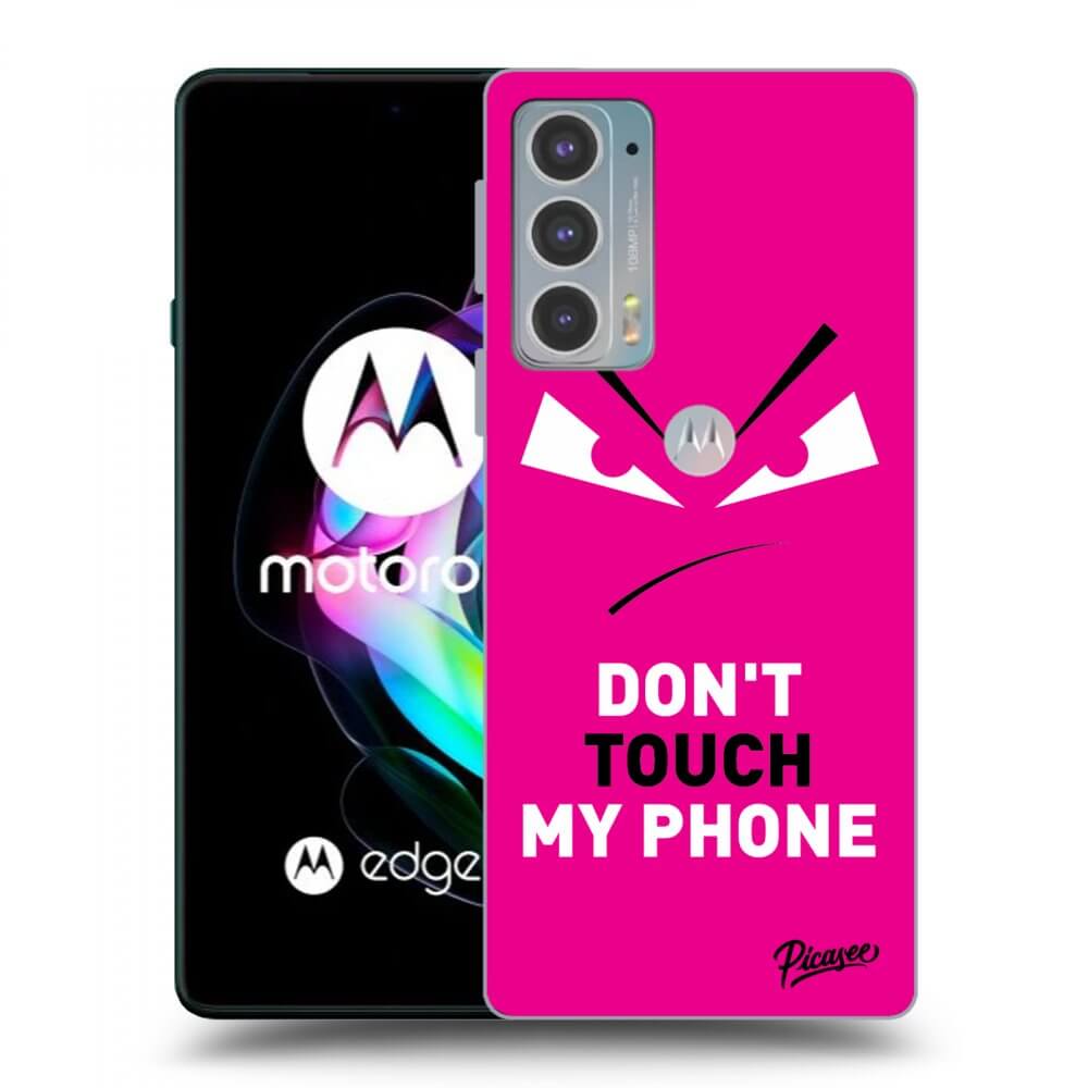 Picasee Motorola Edge 20 Hülle - Schwarzes Silikon - Evil Eye - Pink