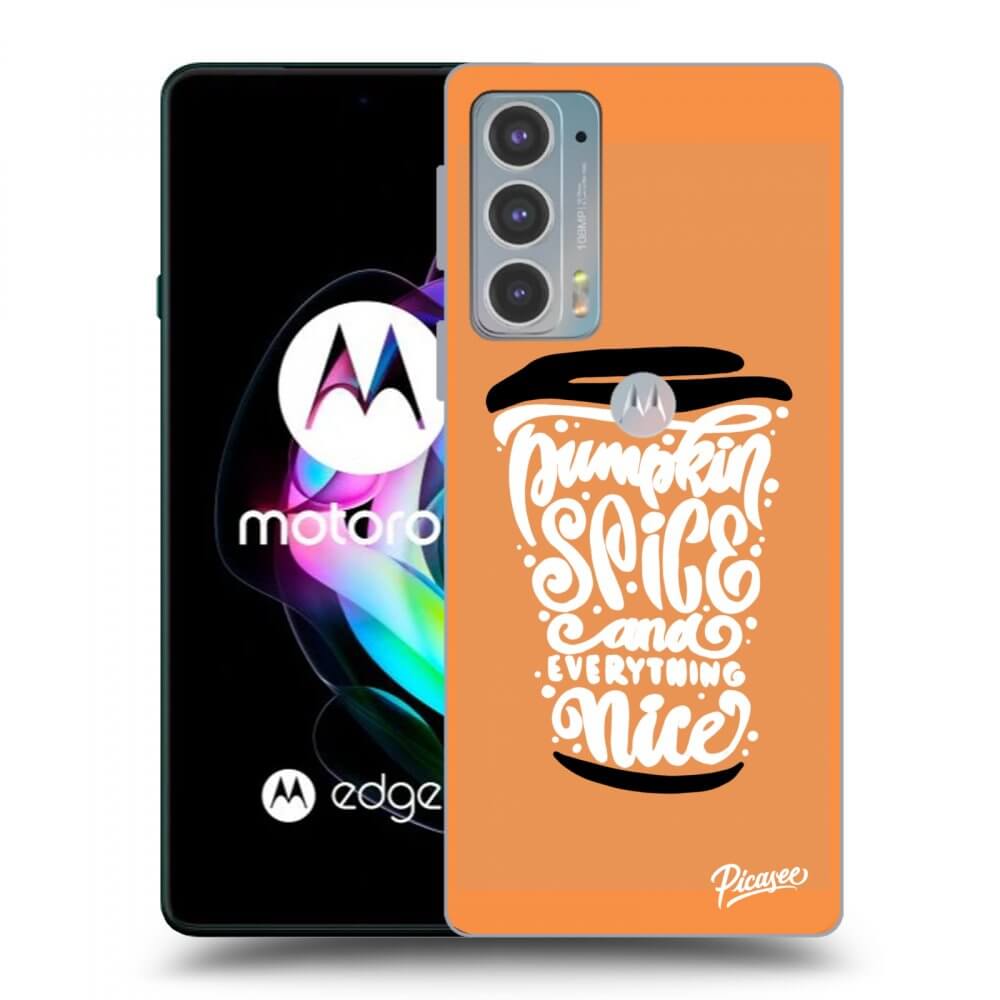 Picasee Motorola Edge 20 Hülle - Schwarzes Silikon - Pumpkin coffee