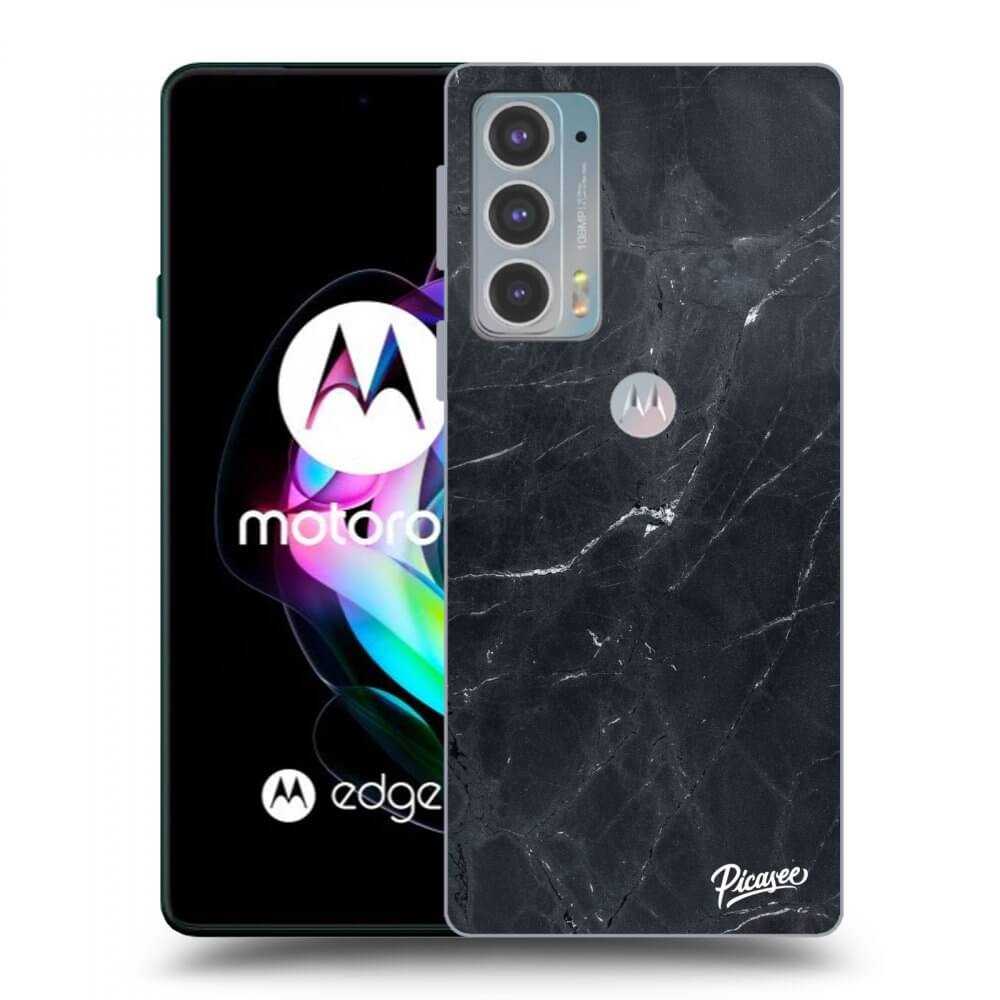 Picasee Motorola Edge 20 Hülle - Schwarzes Silikon - Black marble