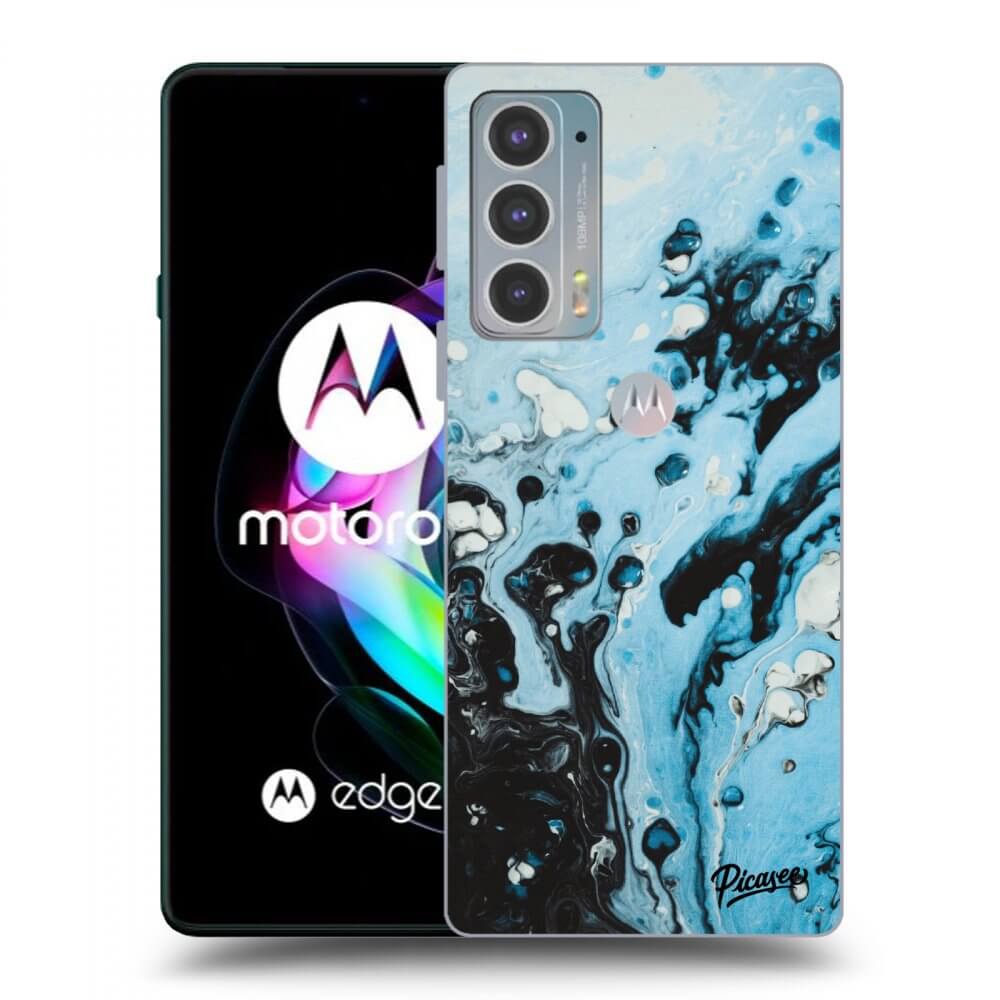 Picasee Motorola Edge 20 Hülle - Schwarzes Silikon - Organic blue