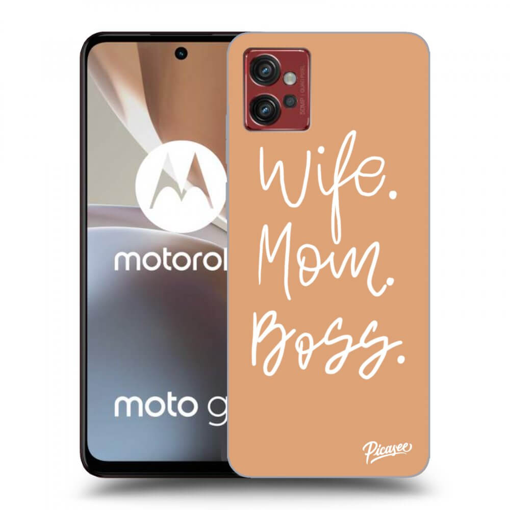 Picasee Motorola Moto G32 Hülle - Schwarzes Silikon - Boss Mama