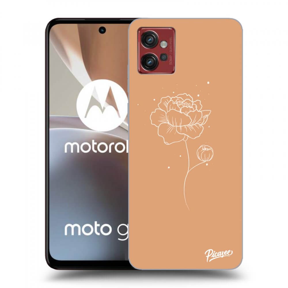 Picasee Motorola Moto G32 Hülle - Schwarzes Silikon - Peonies