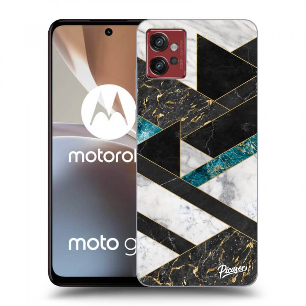 Picasee Motorola Moto G32 Hülle - Schwarzes Silikon - Dark geometry