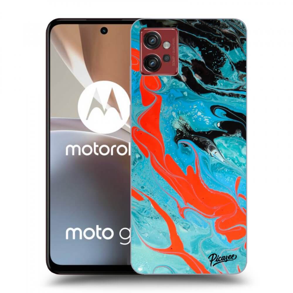Picasee Motorola Moto G32 Hülle - Schwarzes Silikon - Blue Magma