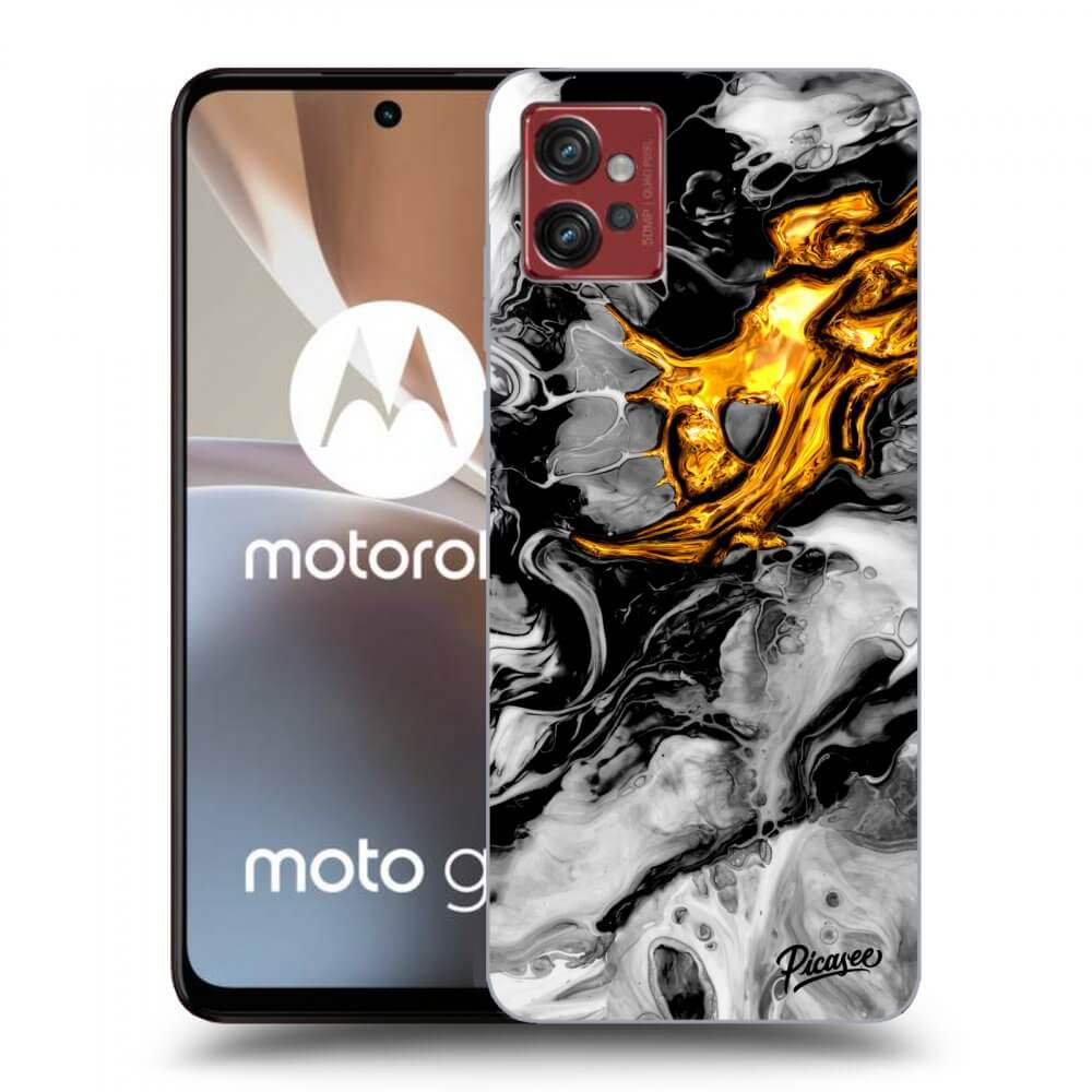 Picasee Motorola Moto G32 Hülle - Schwarzes Silikon - Black Gold 2