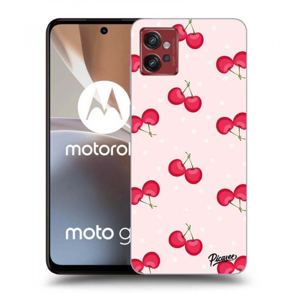 Picasee Motorola Moto G32 Hülle - Schwarzes Silikon - Cherries