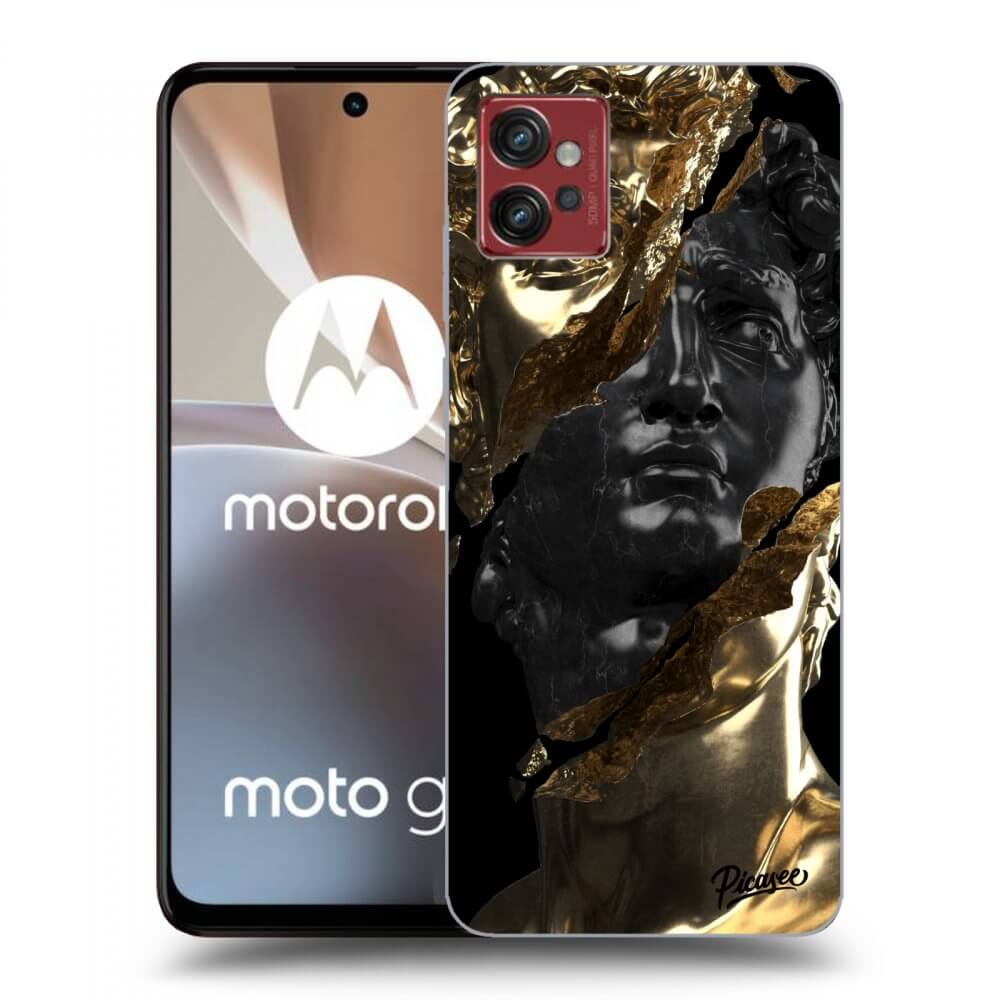 Picasee Motorola Moto G32 Hülle - Schwarzes Silikon - Gold - Black
