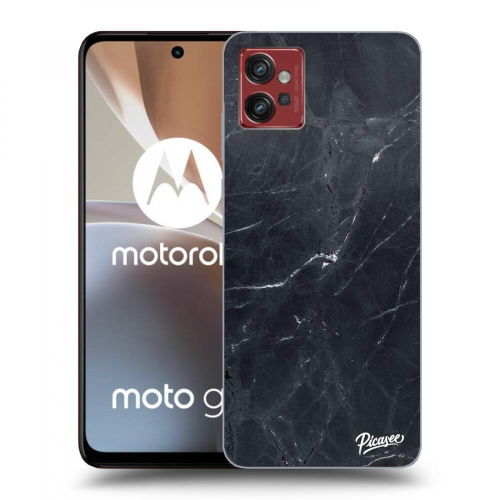 Picasee Motorola Moto G32 Hülle - Schwarzes Silikon - Black marble