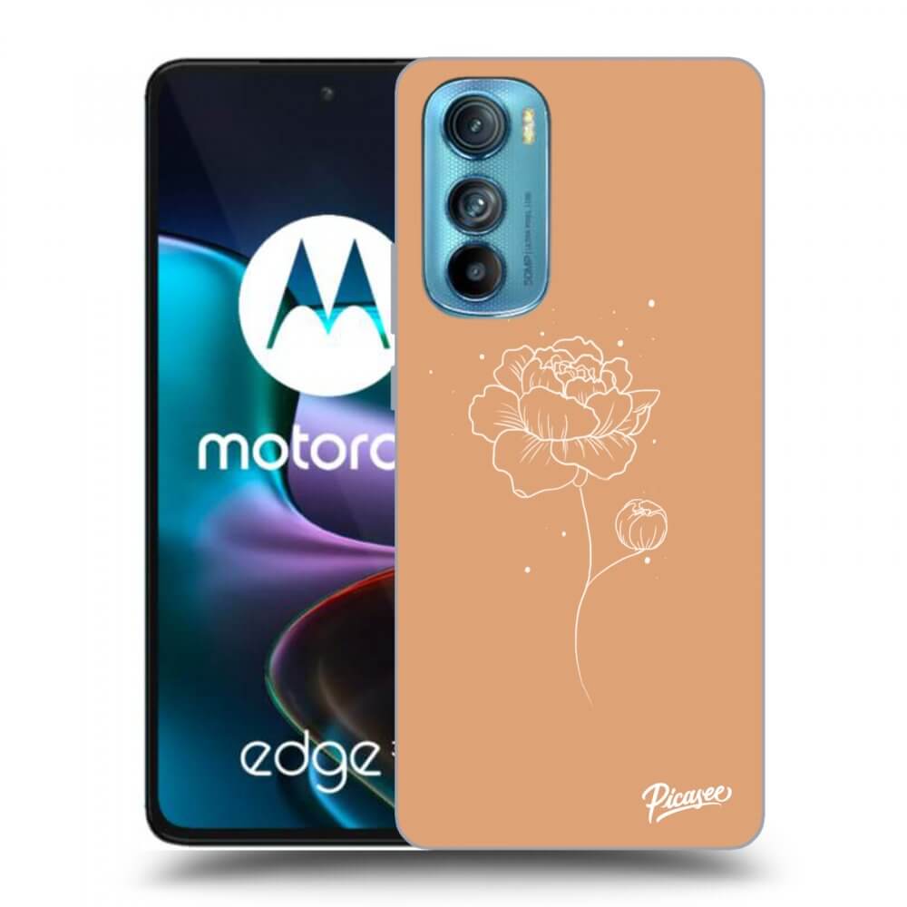 Picasee Motorola Edge 30 Hülle - Schwarzes Silikon - Peonies