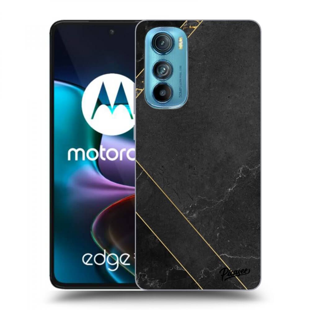 Picasee Motorola Edge 30 Hülle - Transparentes Silikon - Black tile