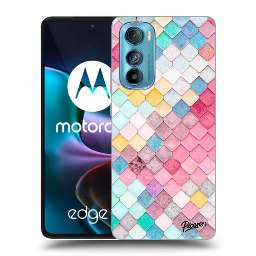Picasee Motorola Edge 30 Hülle - Schwarzes Silikon - Colorful roof