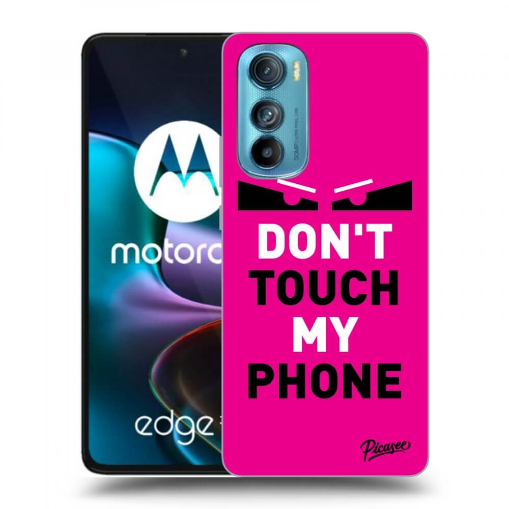 Picasee Motorola Edge 30 Hülle - Schwarzes Silikon - Shadow Eye - Pink