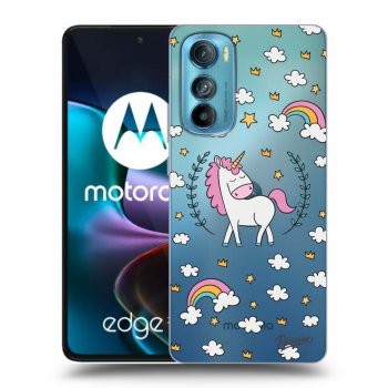 Hülle für Motorola Edge 30 - Einhorn Sternenhimmel