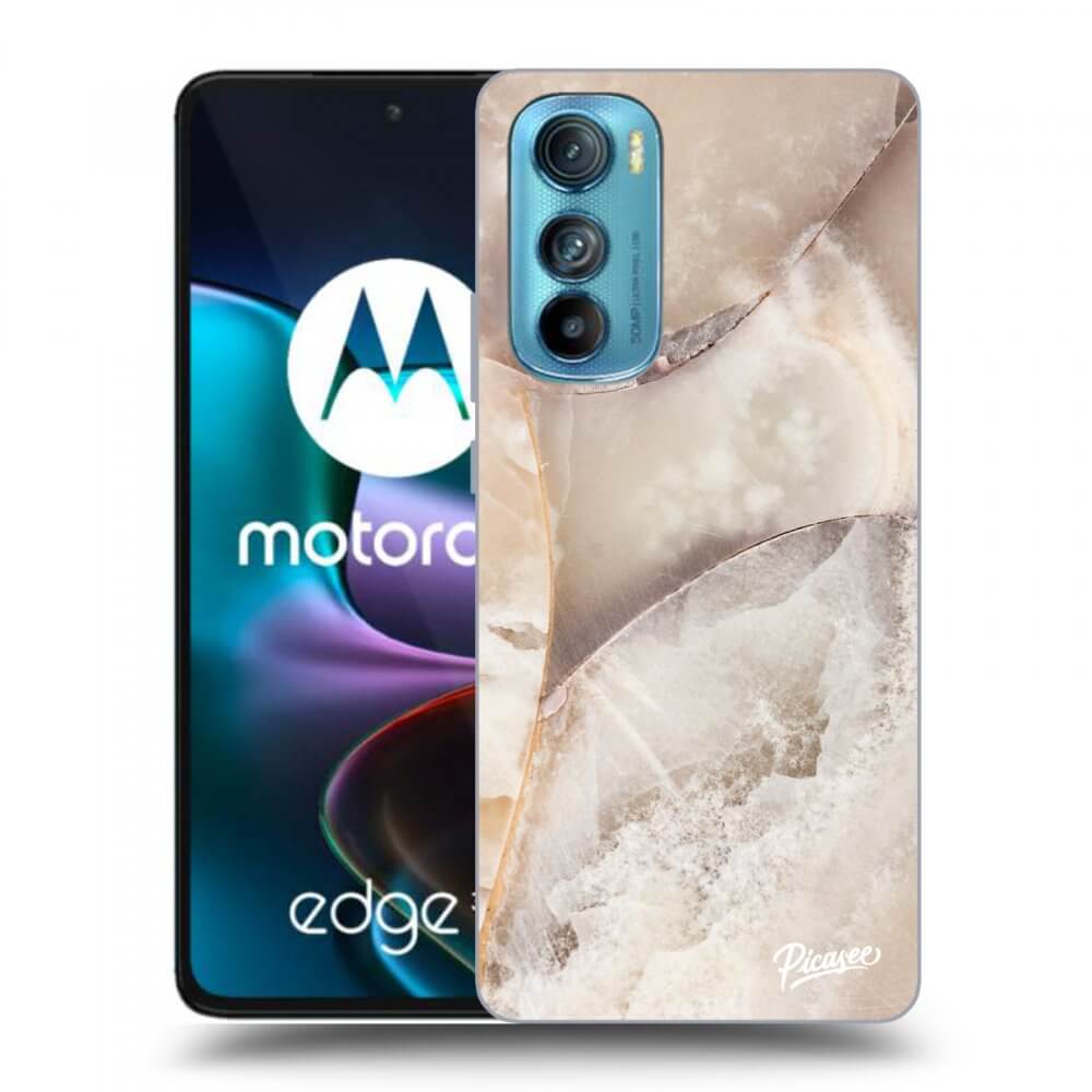 Picasee Motorola Edge 30 Hülle - Transparentes Silikon - Cream marble
