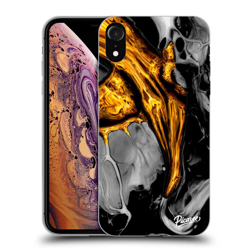 Picasee ULTIMATE CASE für Apple iPhone XR - Black Gold