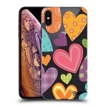 Picasee Apple iPhone XS Max Hülle - Transparentes Silikon - Colored heart