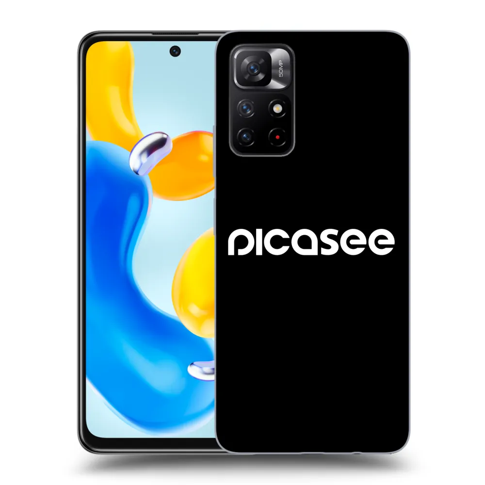 Picasee Xiaomi Redmi Note 11S 5G Hülle - Schwarzes Silikon - Picasee - new logo - white