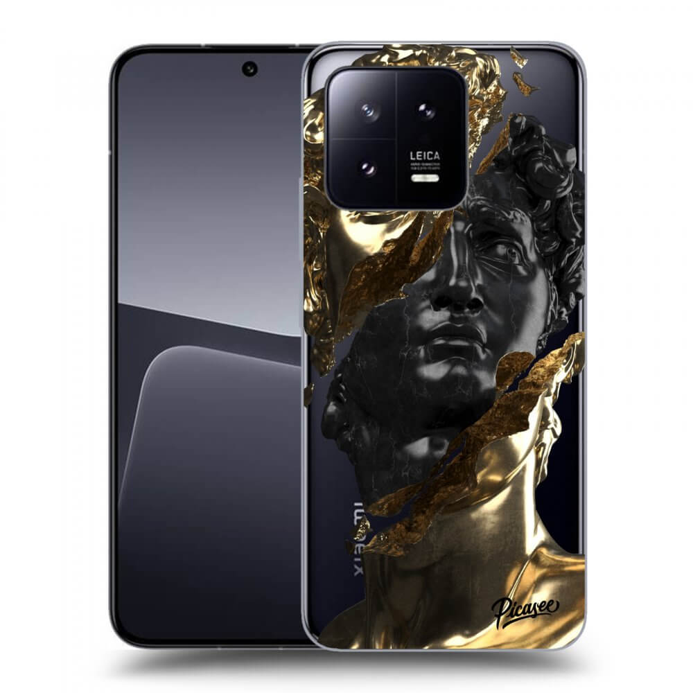 Picasee Xiaomi 13 Hülle - Transparentes Silikon - Gold - Black