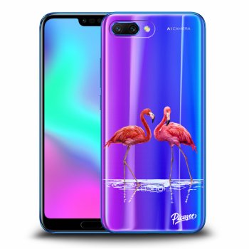 Picasee Honor 10 Hülle - Transparentes Silikon - Flamingos couple