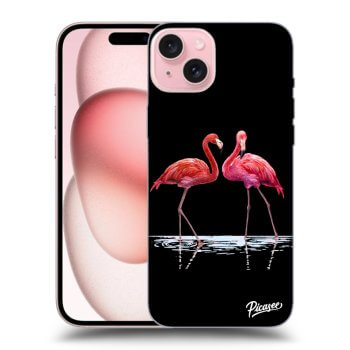 Hülle für Apple iPhone 15 - Flamingos zu zweit