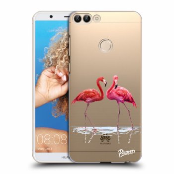 Picasee Huawei P Smart Hülle - Transparentes Silikon - Flamingos couple