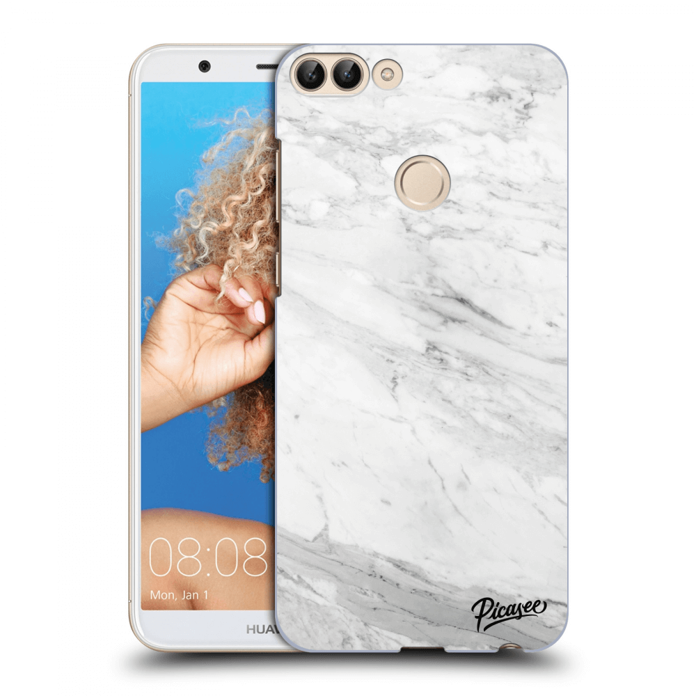 Picasee Huawei P Smart Hülle - Transparentes Silikon - White marble