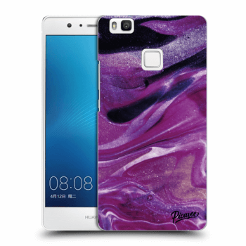 Picasee Huawei P9 Lite Hülle - Transparentes Silikon - Purple glitter