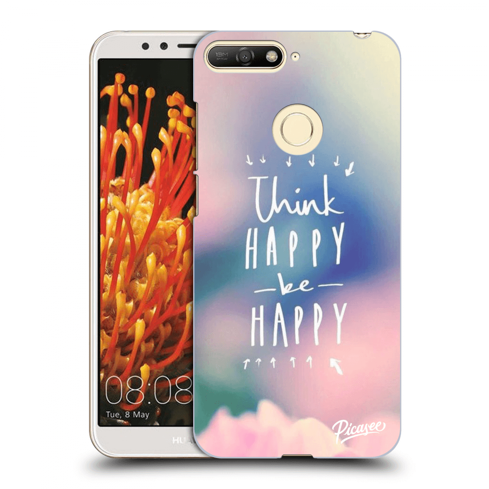 Picasee Huawei Y6 Prime 2018 Hülle - Schwarzes Silikon - Think happy be happy