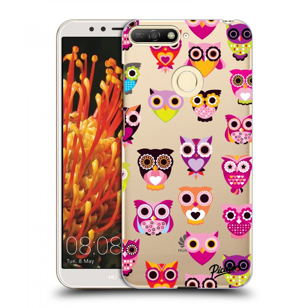 Picasee Huawei Y6 Prime 2018 Hülle - Transparentes Silikon - Owls