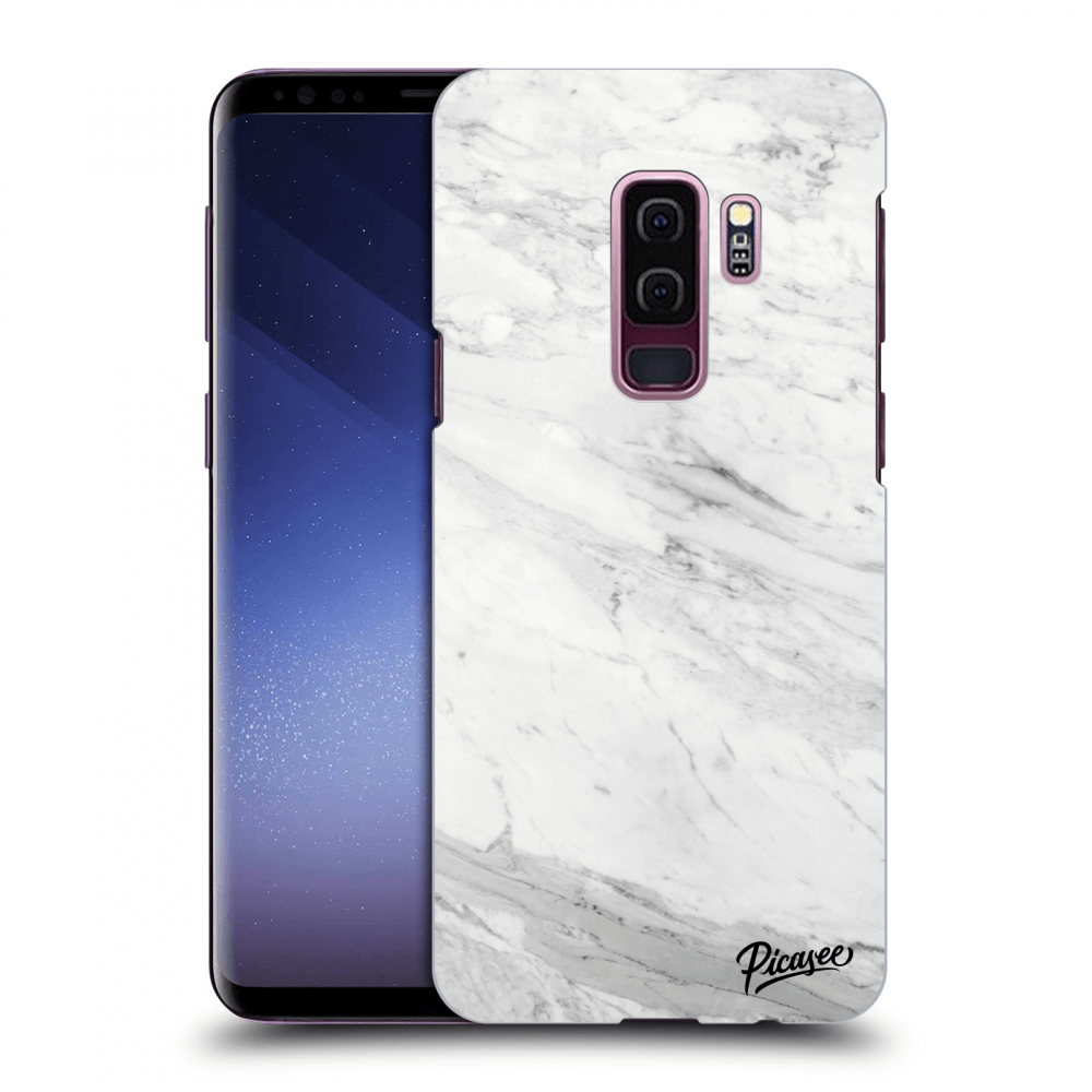 Picasee Samsung Galaxy S9 Plus G965F Hülle - Schwarzes Silikon - White marble